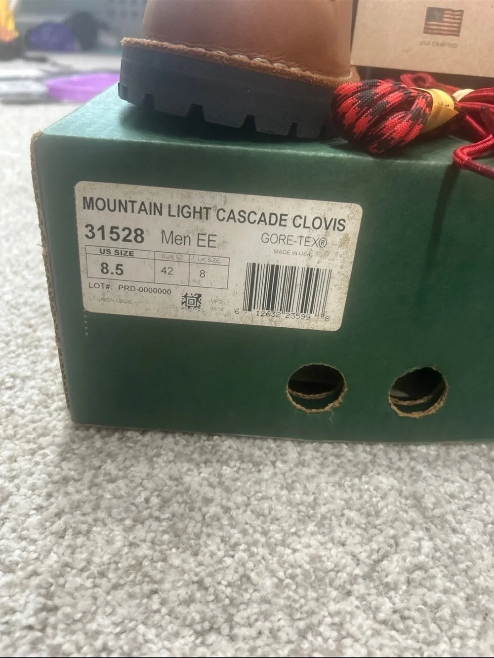 Danner Tan Leather Hiking Boots with Red Laces